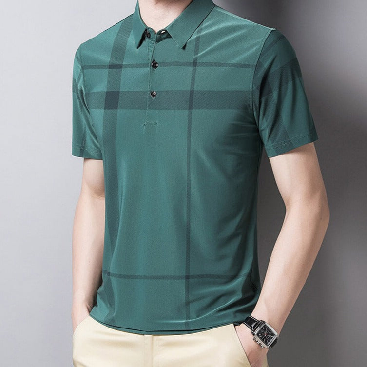 Heren Slim-Fit Geruite Polo