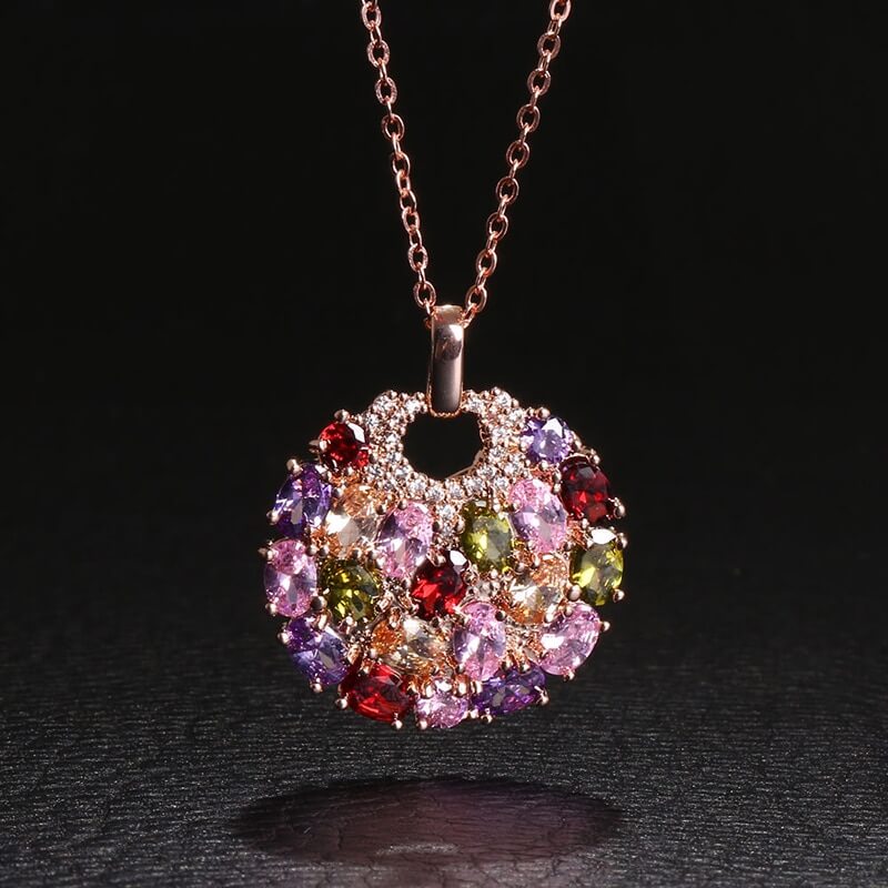 Glinsterende Zirkoon Bloemen Ketting
