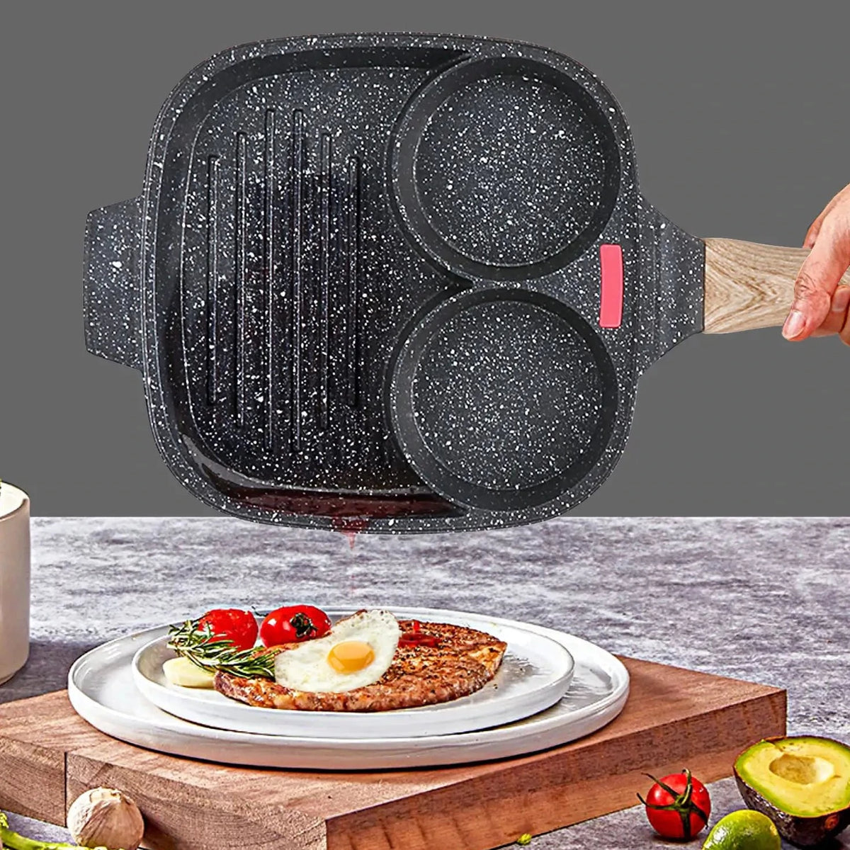 3-in-1 Antiaanbak Koekenpan