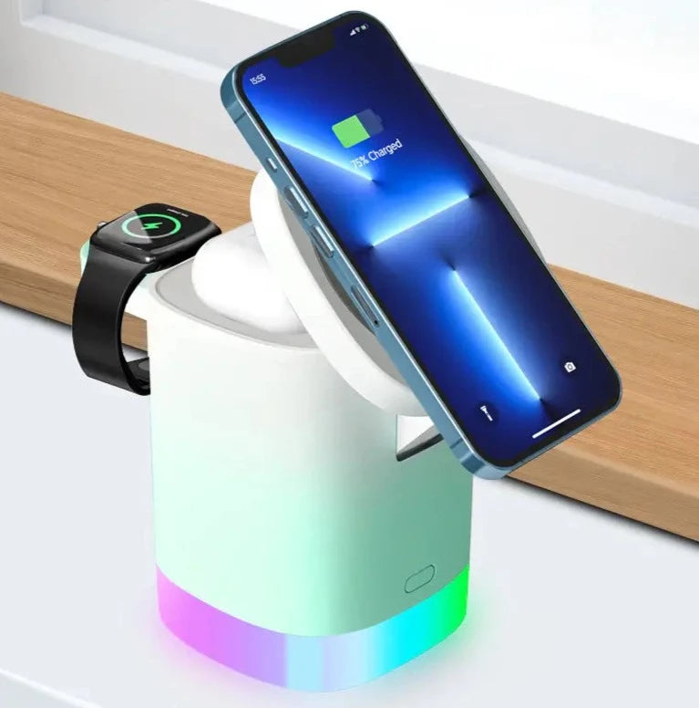 3-in-1 LED Draadloze Standaard Oplader