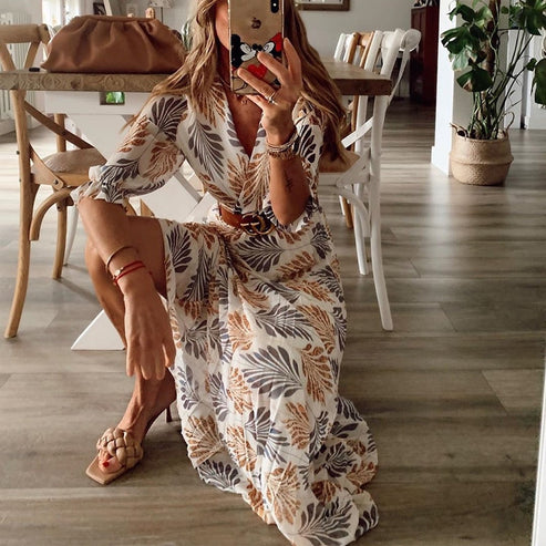 Dames Maxi Jurk Elegante Ademend Polyester Zomer-2