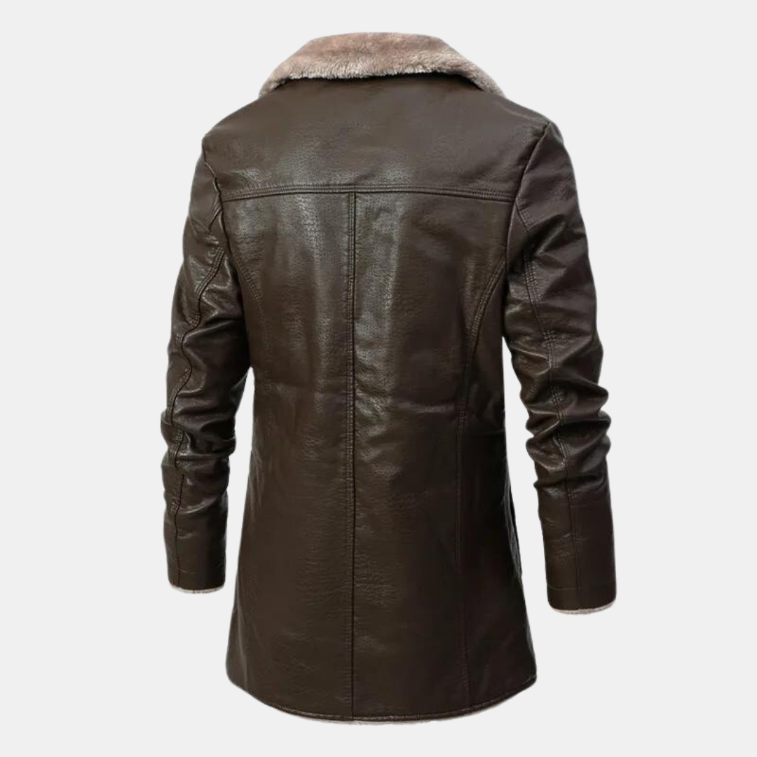 Heren Jas Winter Leren Stijlvol en Warm-4