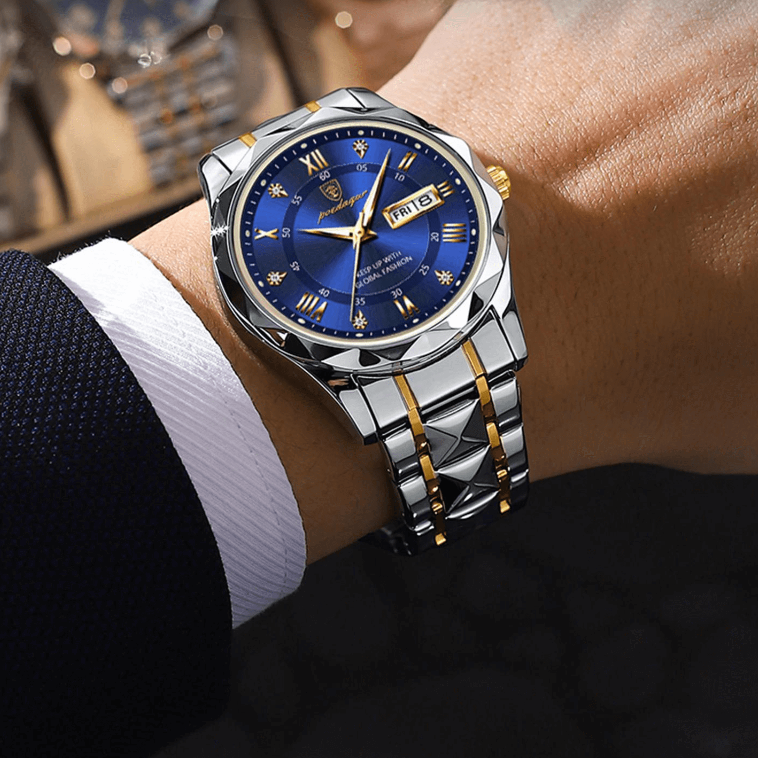 Heren Roestvrijstalen Luminous Horloge