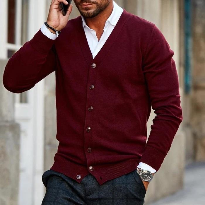 Heren Cardigan Casual Ademend Materiaal Modern Ontwerp 1