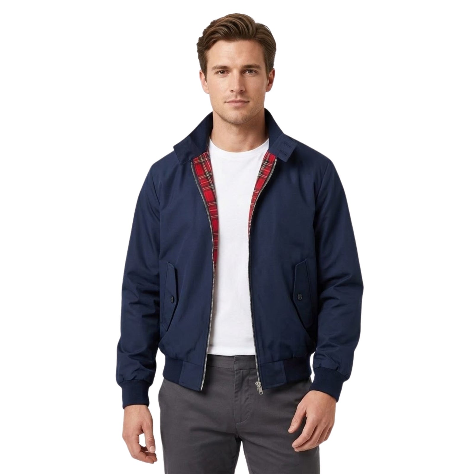 Heren Bomberjack Met Geruite Binnenvoering Voor Casual Stijl