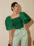 Variant image for Dames Blouse Smal Met Vierkante Halslijn Hoogwaardige Stof-57