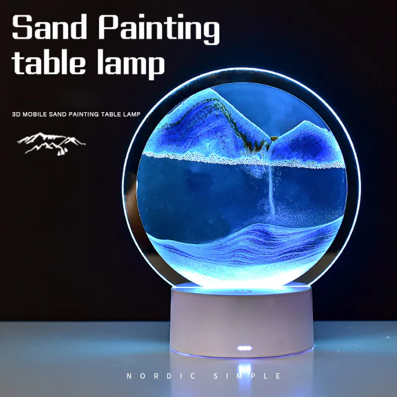 Zandlamp RGB Hoogwaardig Glas Hypnotiserende Decoratie 15 cm-2