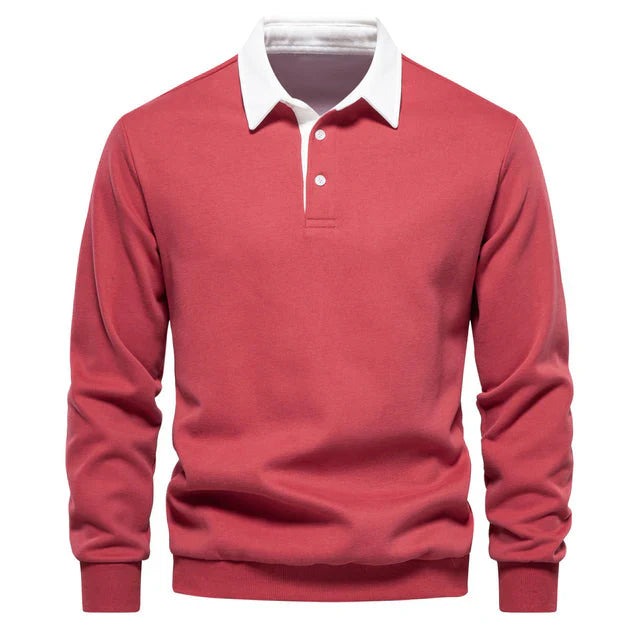 Variant image for Heren Poloshirt Lange Mouwen Klassieke Kraag Katoen-36