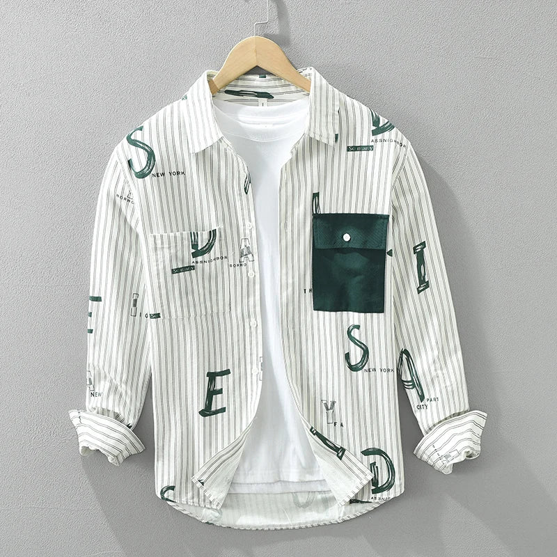 Heren Overhemd Gestreept Casual 100% Katoen 1