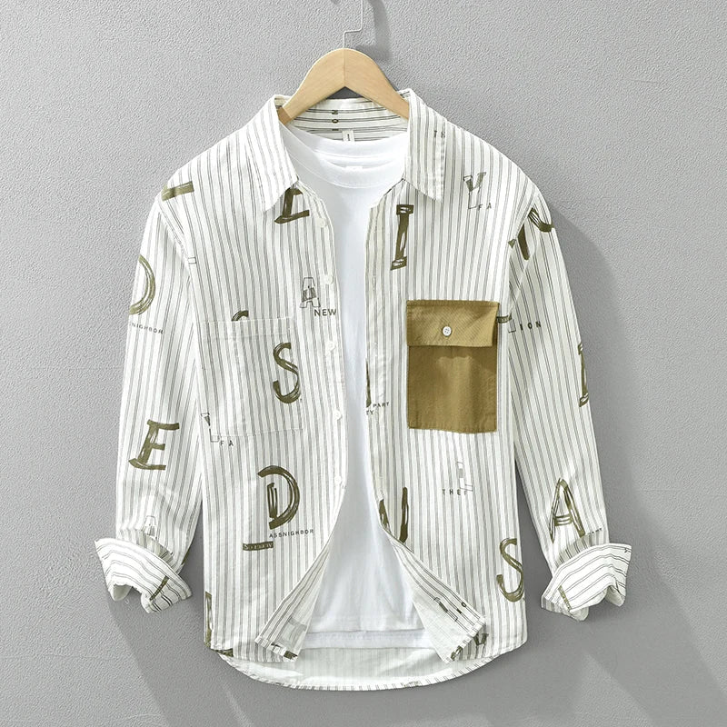 Heren Overhemd Gestreept Casual 100% Katoen 3