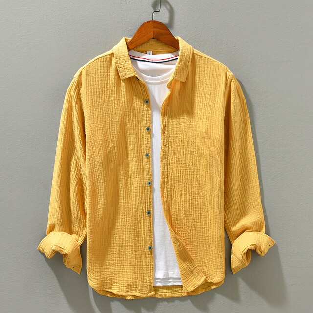 Heren Overhemd Casual Katoen Relaxed Fit Ademend Stof 1