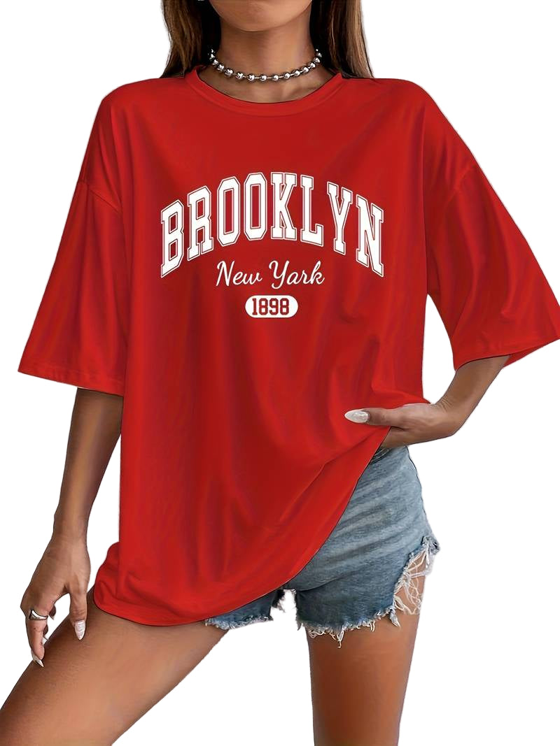 Variant image for Dames T-shirt Casual Brooklyn Print Hoogwaardig Katoen-17