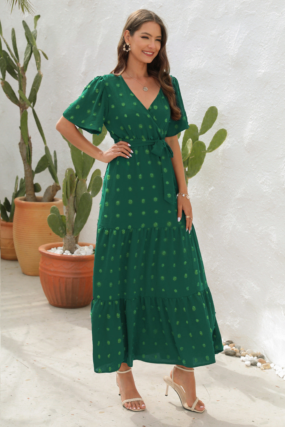Variant image for Dames Midi Zomerjurk Korte Mouwen Ademend Katoen-1