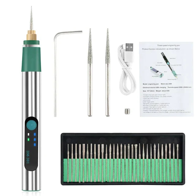 Handmatige Graveren Stift Compact Hout Lichtgewicht Kunststof Metaal-1