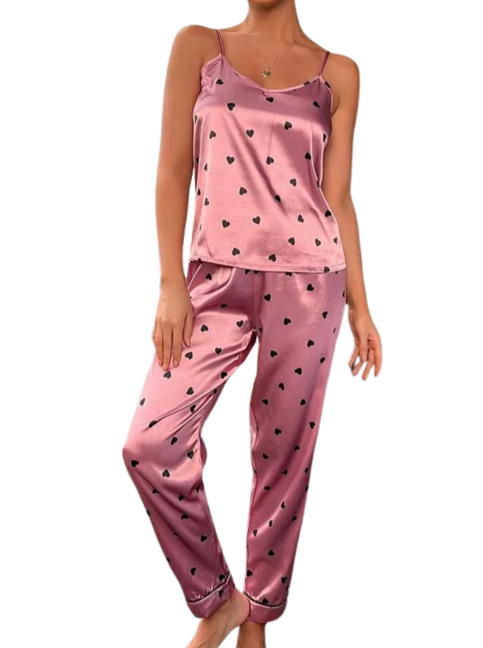 Satijnen look pyjamaset voor dames