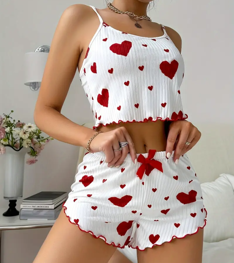 Ademende hartvormige nachtkleding voor dames