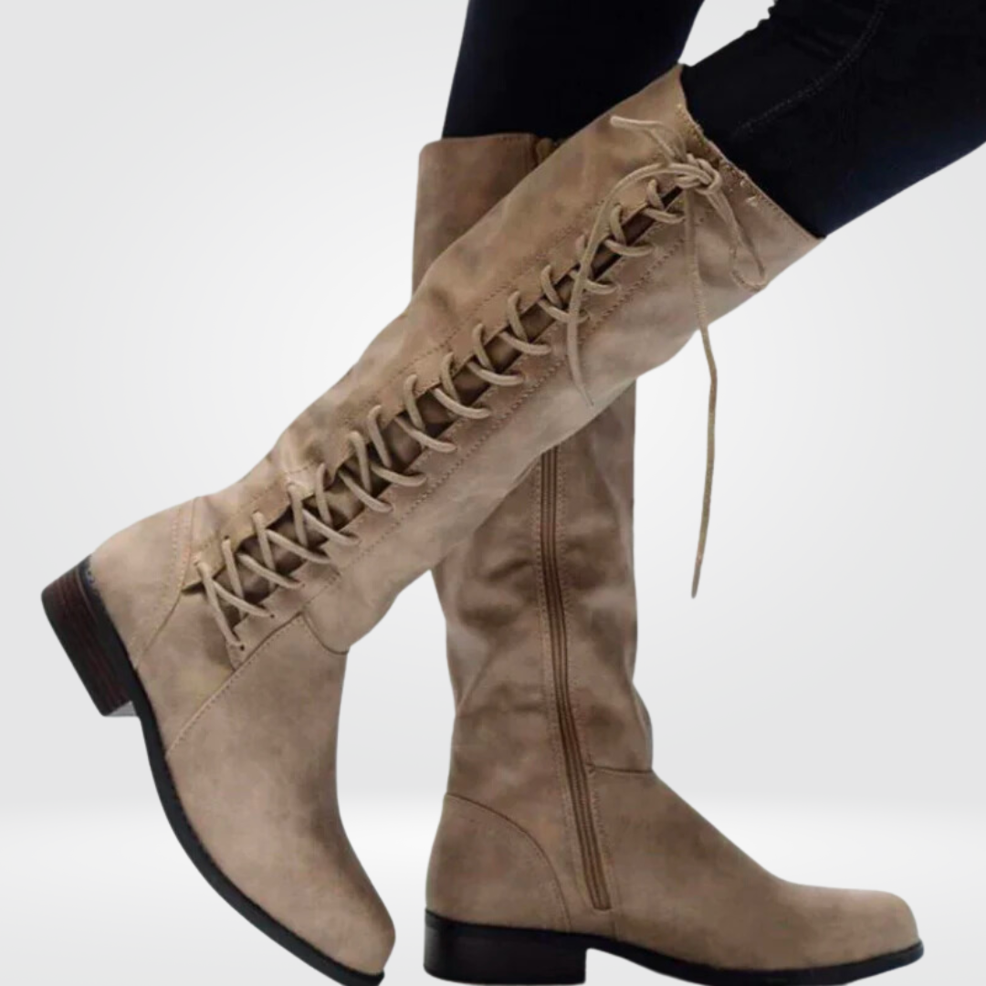 Dames Hoge Laarzen Comfortabel Leer en Ademend Textiel 2