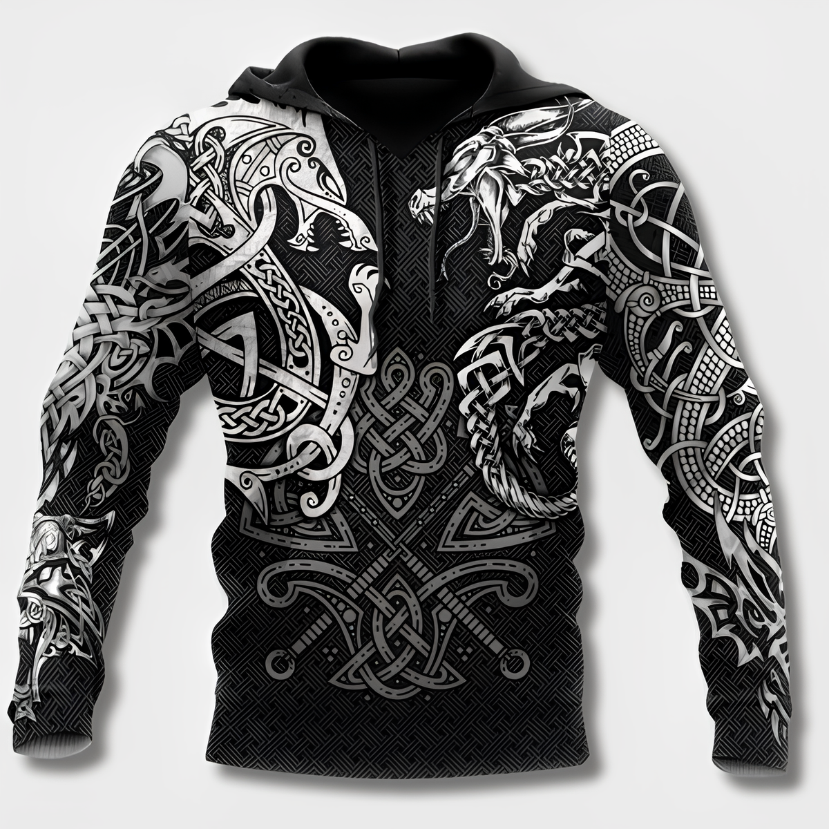 Variant image for Heren Hoodie Viking Stijl met Capuchon van 100% Katoen-9