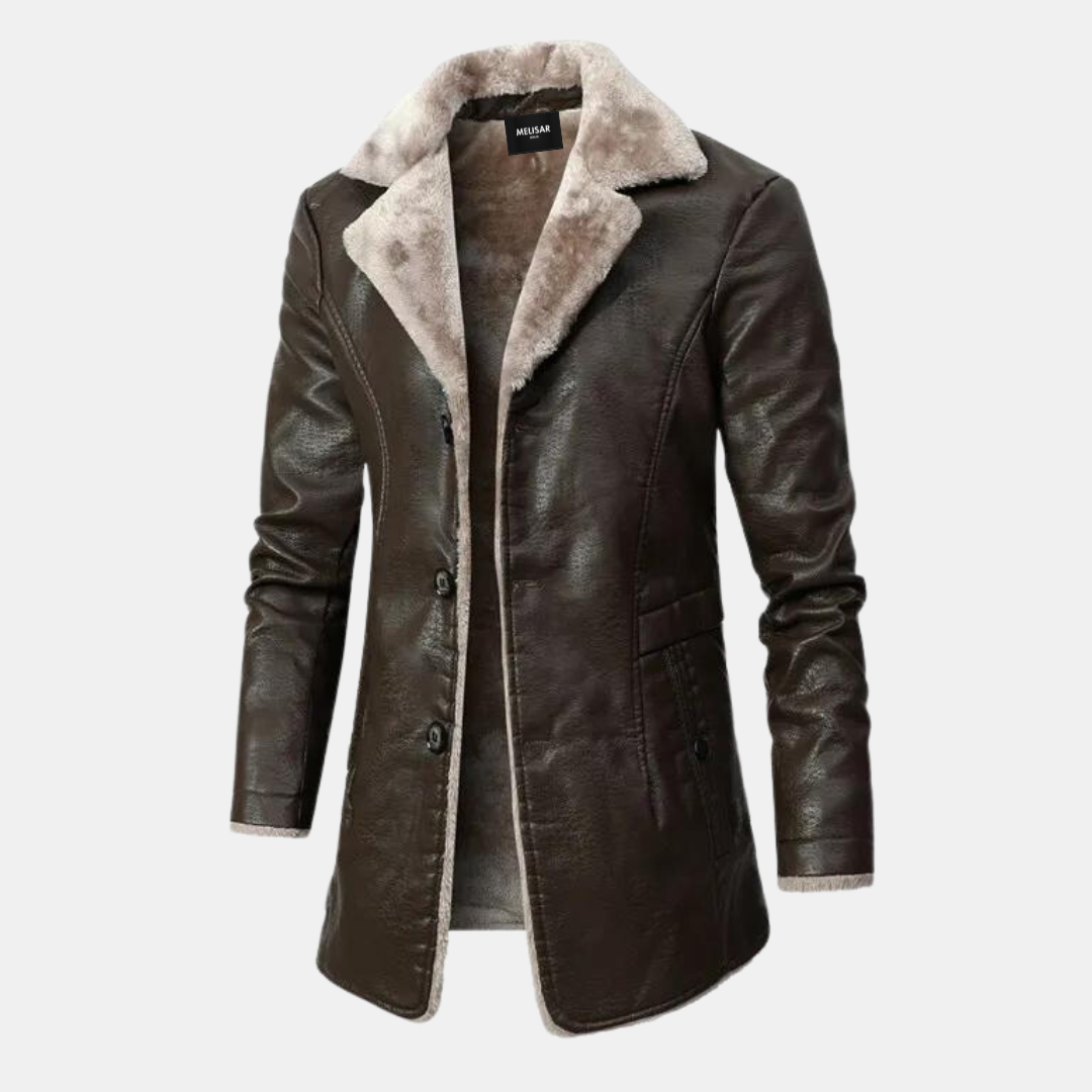 Variant image for Heren Jas Winter Leren Stijlvol en Warm-9