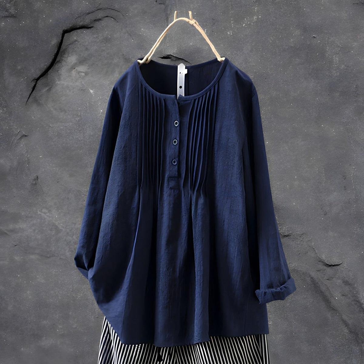 Variant image for Dames Blouse Losse Pasvorm Handgemaakt Hoogwaardige Stoffen-1