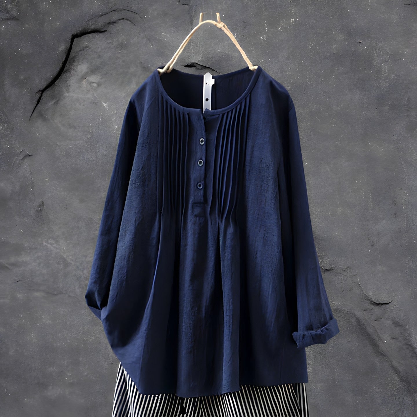 Variant image for Dames Blouse Losse Pasvorm Handgemaakt Hoogwaardige Stoffen-1