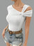 Dames Blouse Asymmetrisch Zachte Stof Elegante Stijl-5