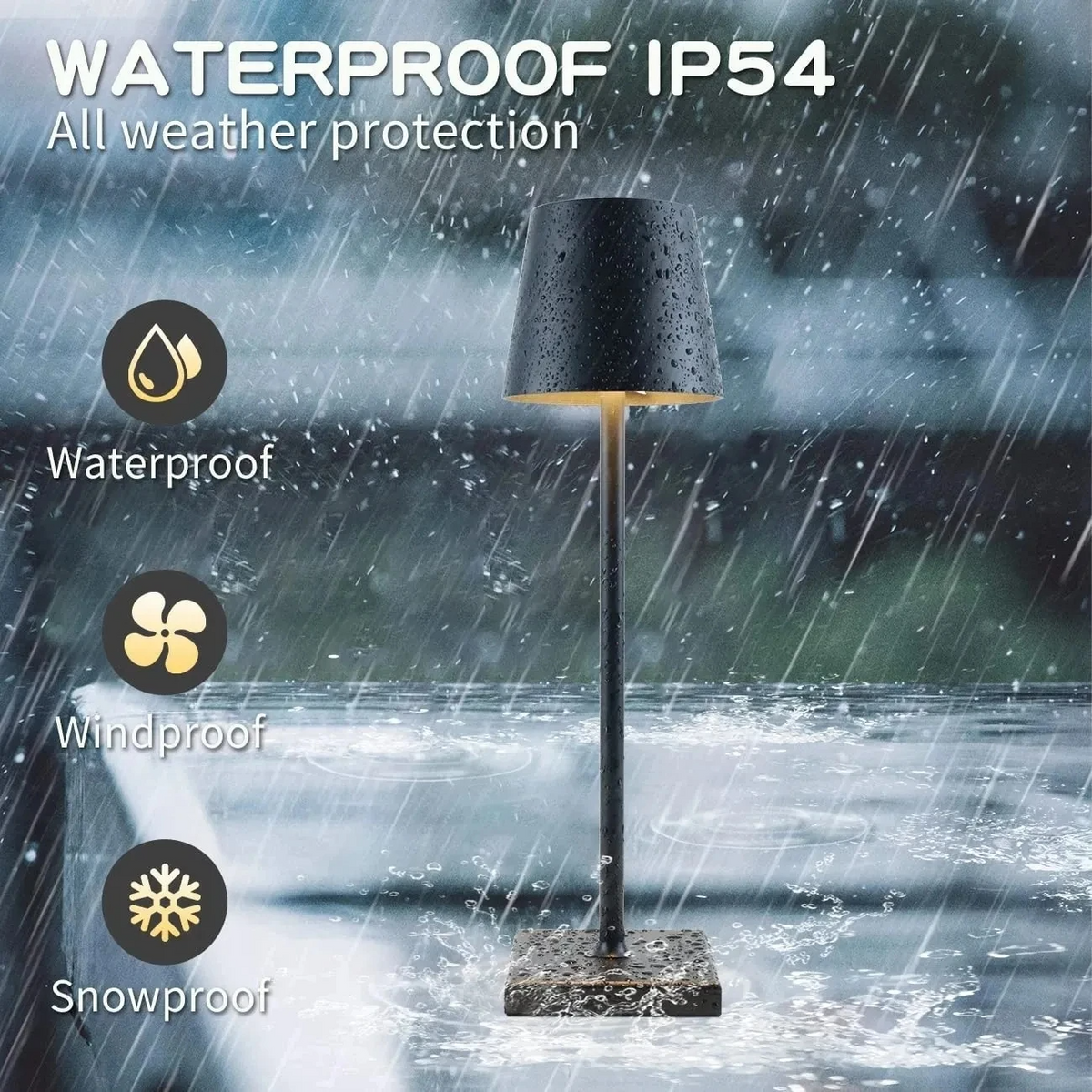 Oplaadbare Tafellamp Wit Elegant Aluminium Draadloos Waterdicht voor Binnen en Buiten-4