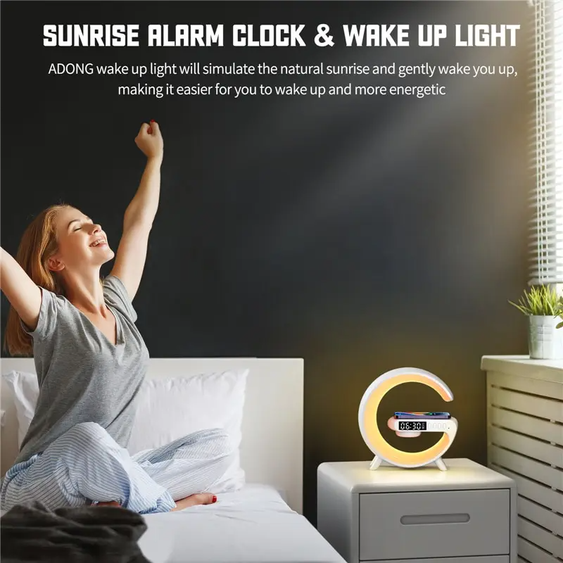 Draadloze Sfeerlamp RGB Multifunctioneel Met Snellader En Bluetooth Speaker-2