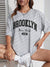 Dames T-shirt Casual Brooklyn Print Hoogwaardig Katoen-5