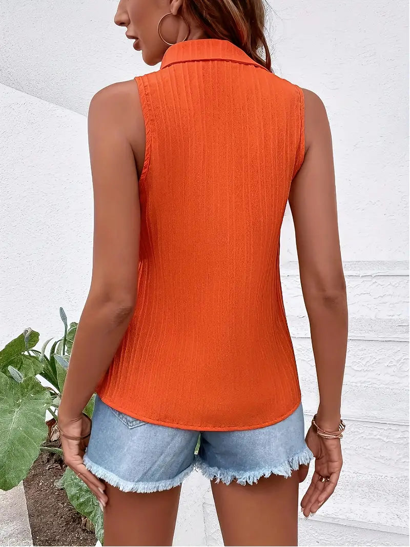 Dames Shirt Mouwloos Trendy 100% Katoen Luchtig-2