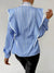Dames Shirt Lange Mouwen Gestreept Ruches Zachte Stof-3
