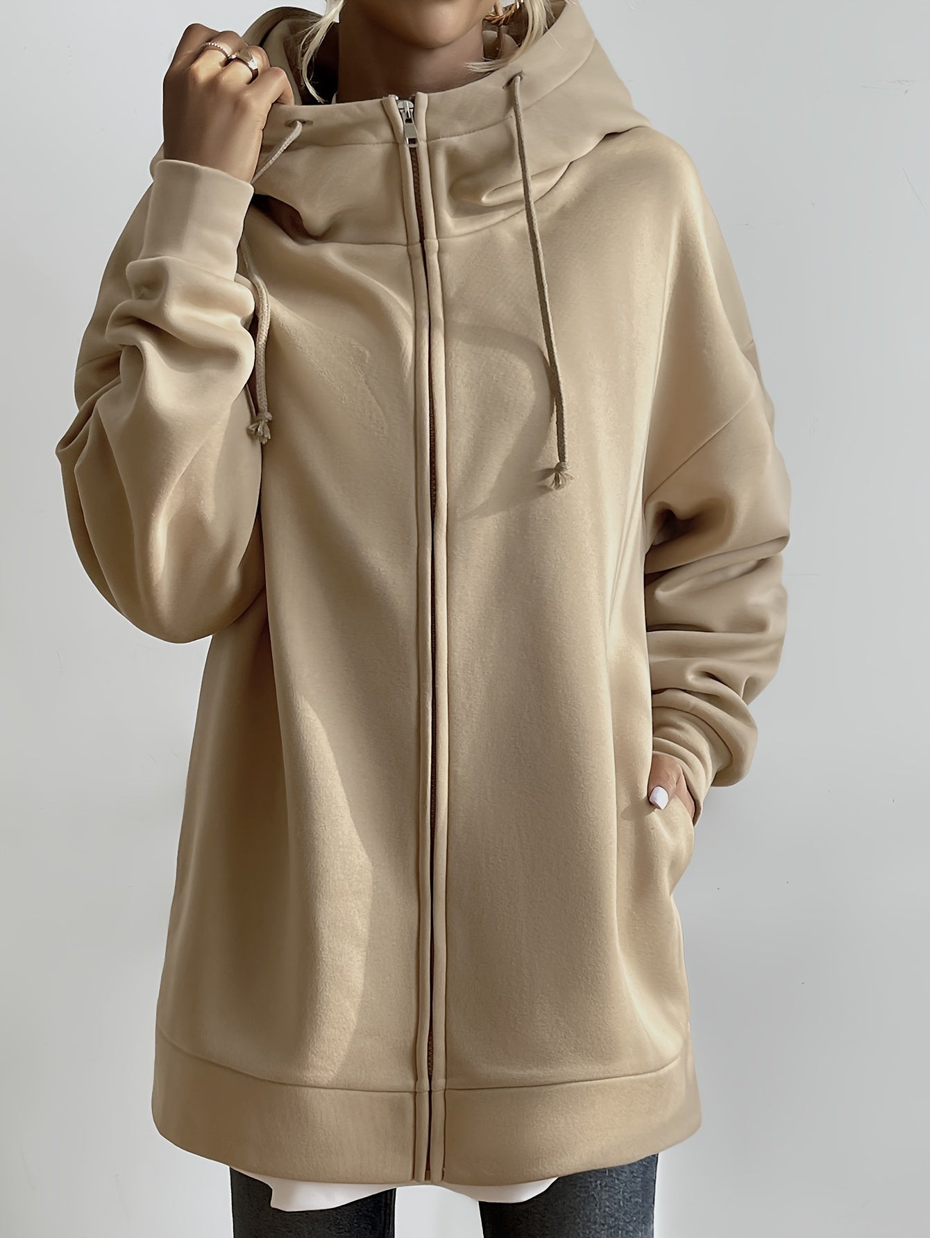 Variant image for Dames Hoodie Met Rits Casual Comfort Katoen Polyester-17