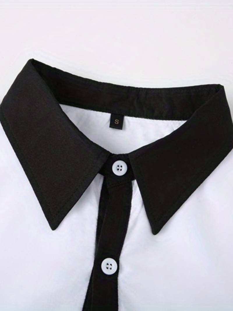 Heren Overhemd Casual Contrasterend 100% Katoen-3