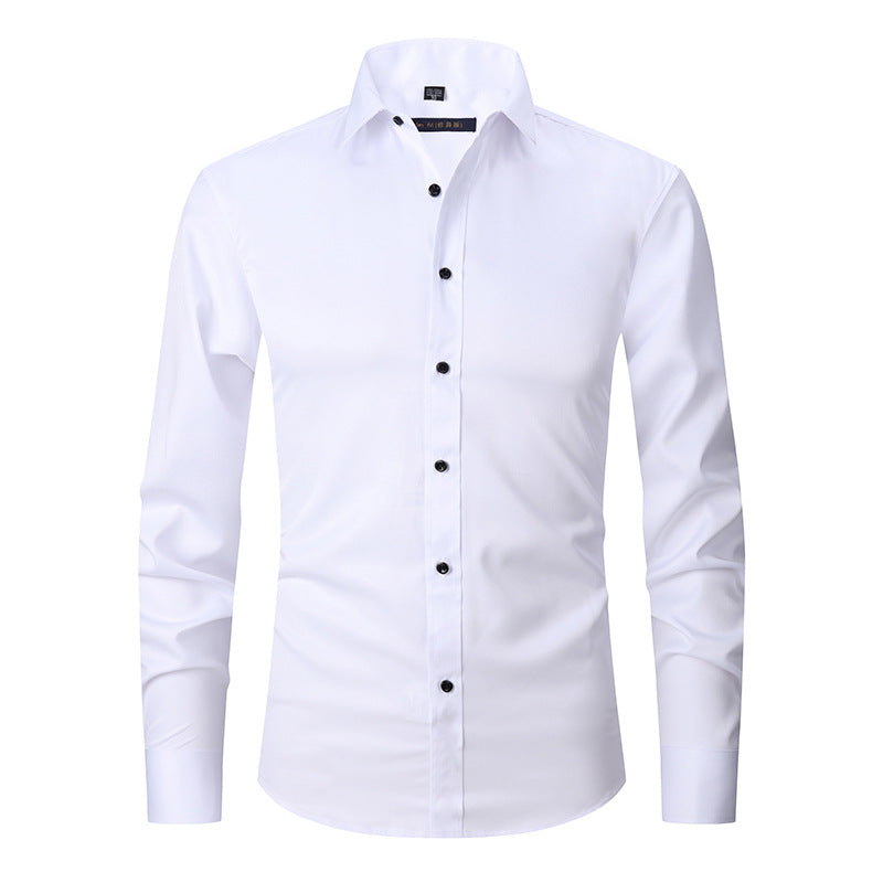 Herenoverhemden, kreukvrij, reguliere pasvorm, stretchbamboe, button-down- hemd, casual business, formele button-up-overhemden Herenoverhemden, kreukvrij, reguliere pasvorm, stretchbamboe, button-down- hemd, casual business, formele button-up-overhemden