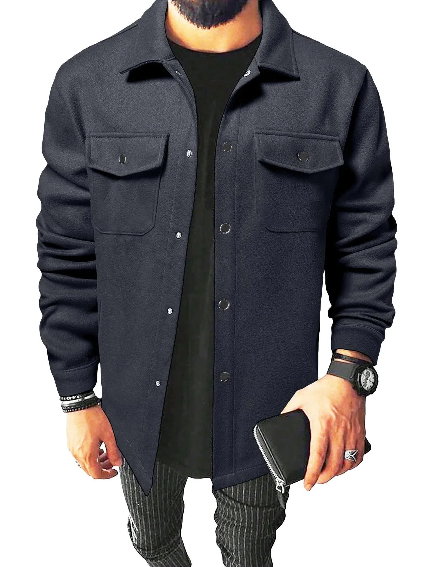 Variant image for Heren Shirt Casual Warm Katoen Moderne Snit-18