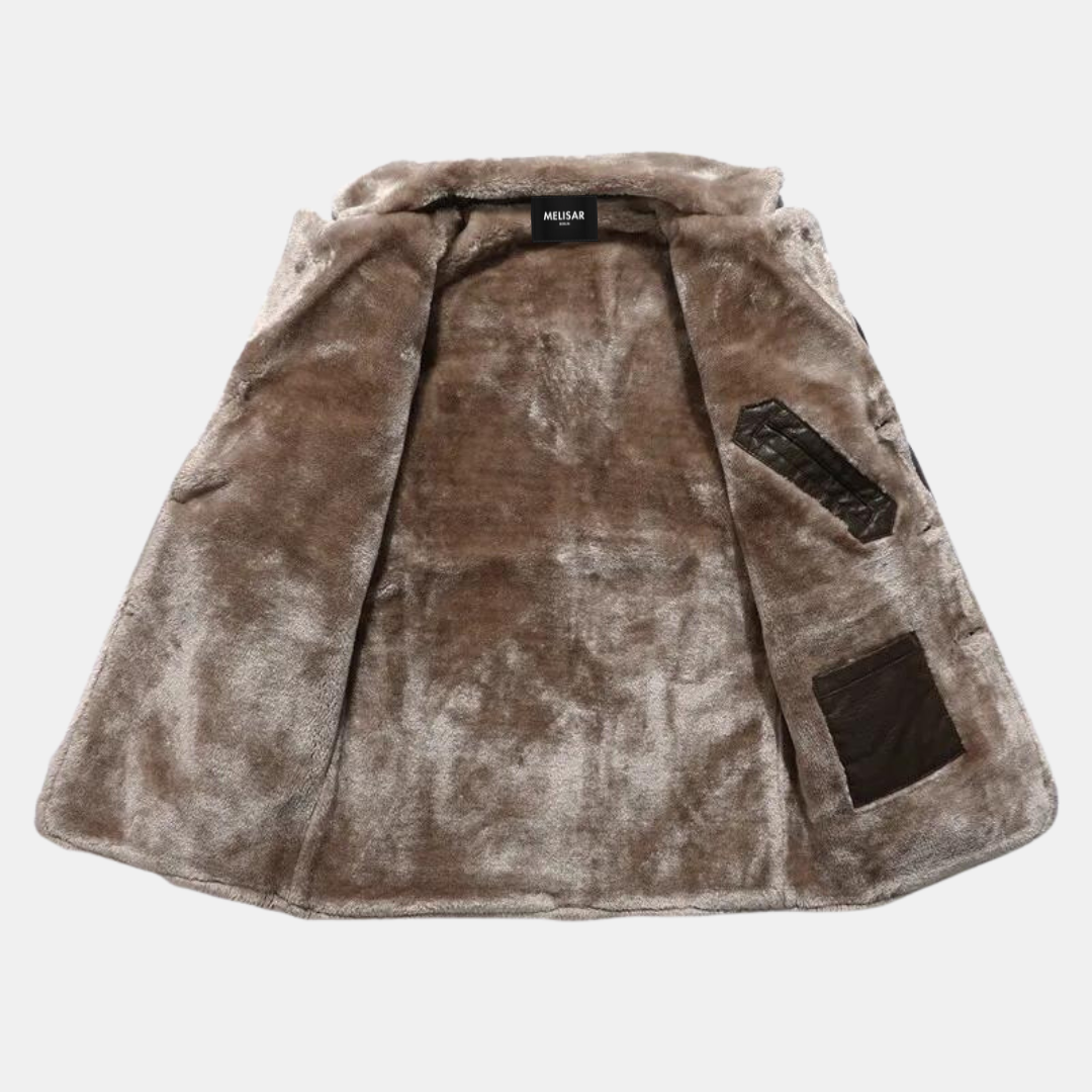Heren Jas Winter Leren Stijlvol en Warm-5