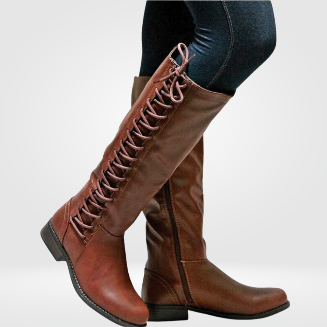 Dames Hoge Laarzen Comfortabel Leer en Ademend Textiel 3