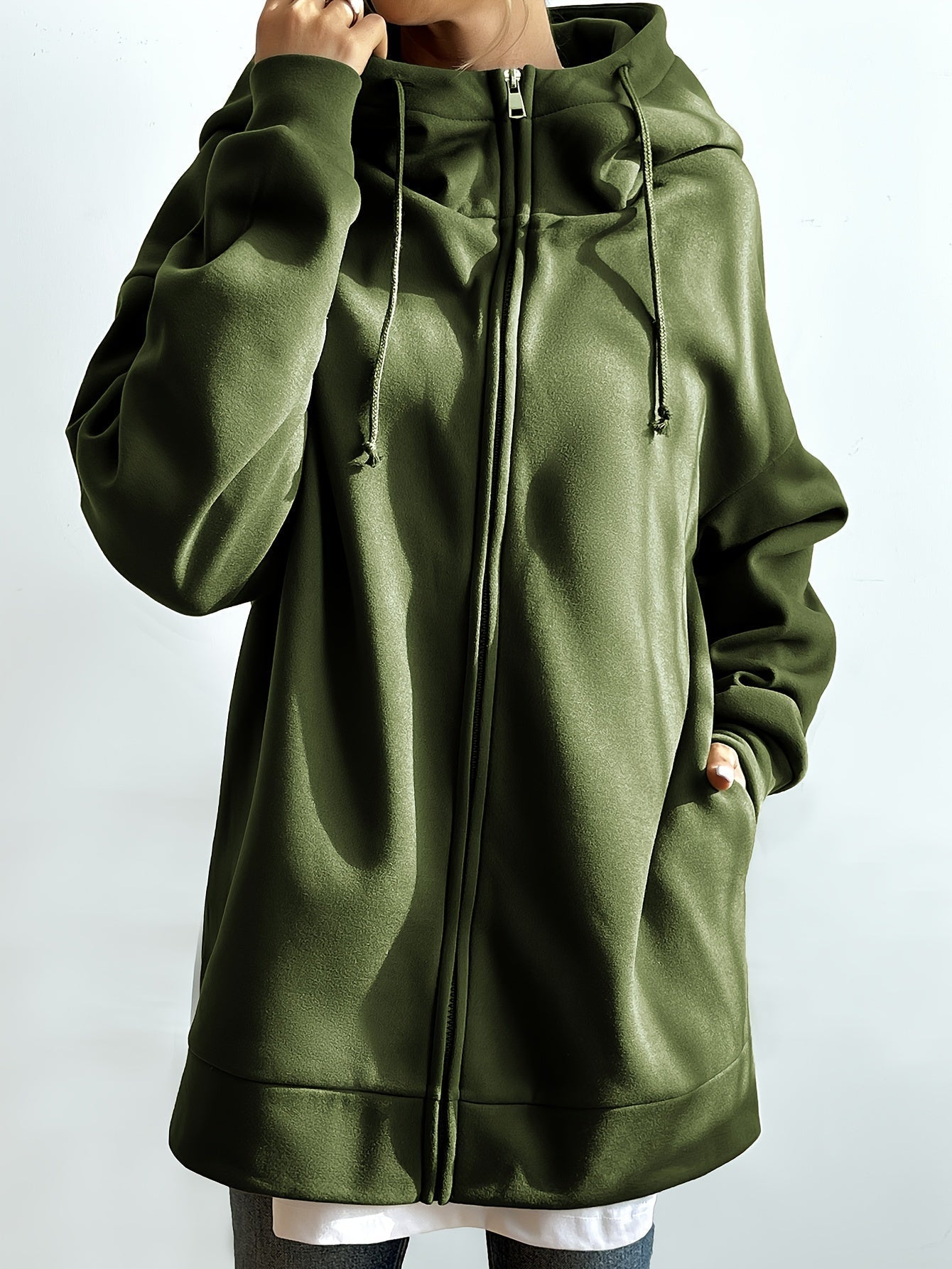 Variant image for Dames Hoodie Met Rits Casual Comfort Katoen Polyester-9