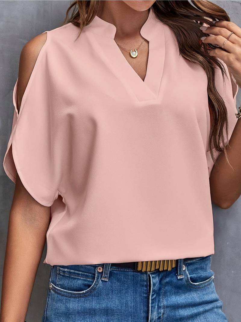 Dames Blouse Schoudervrij Ademend Katoen Luchtig Design-3
