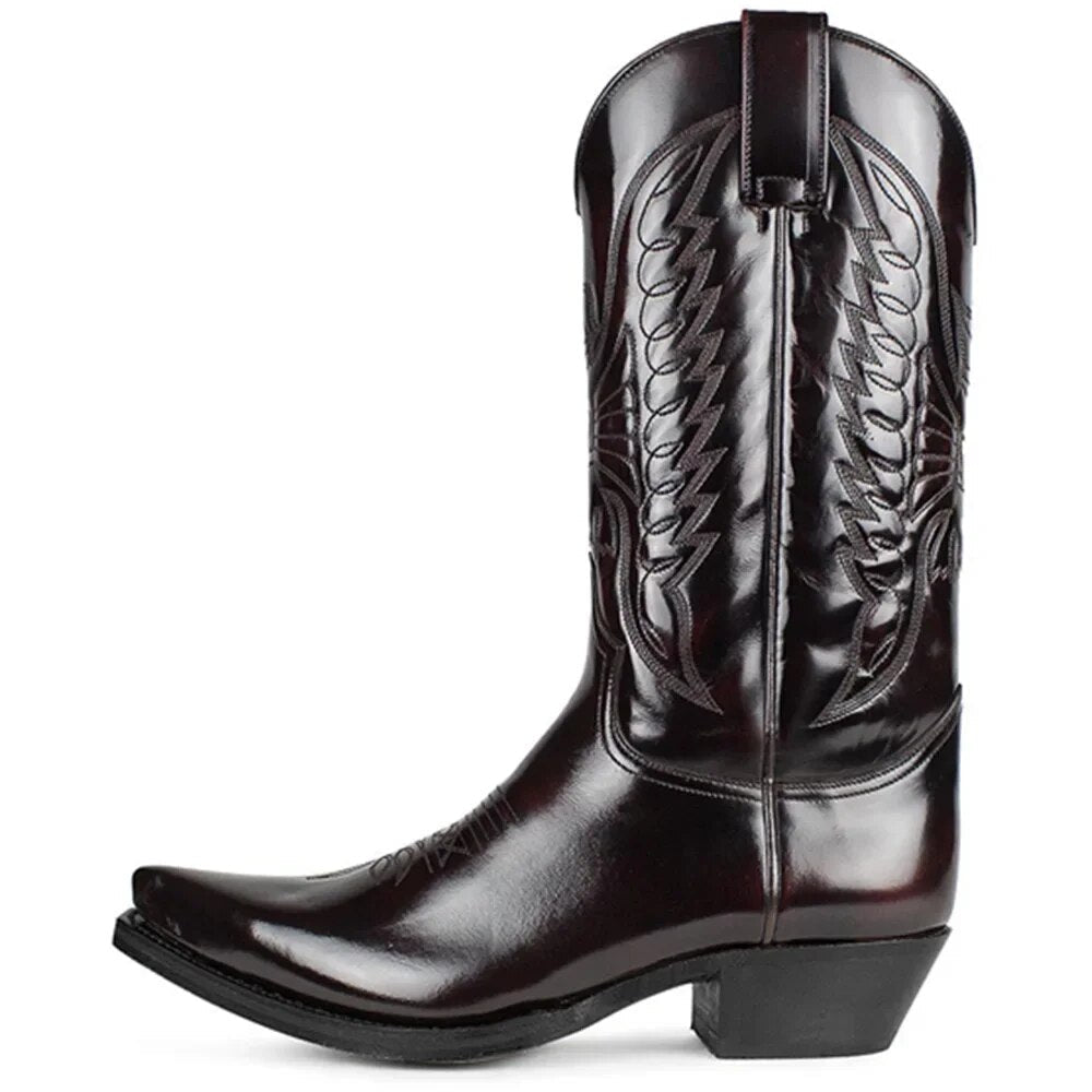 Heren Laarzen Stoere Westernstijl Leer met Slipbestendige Zool 1