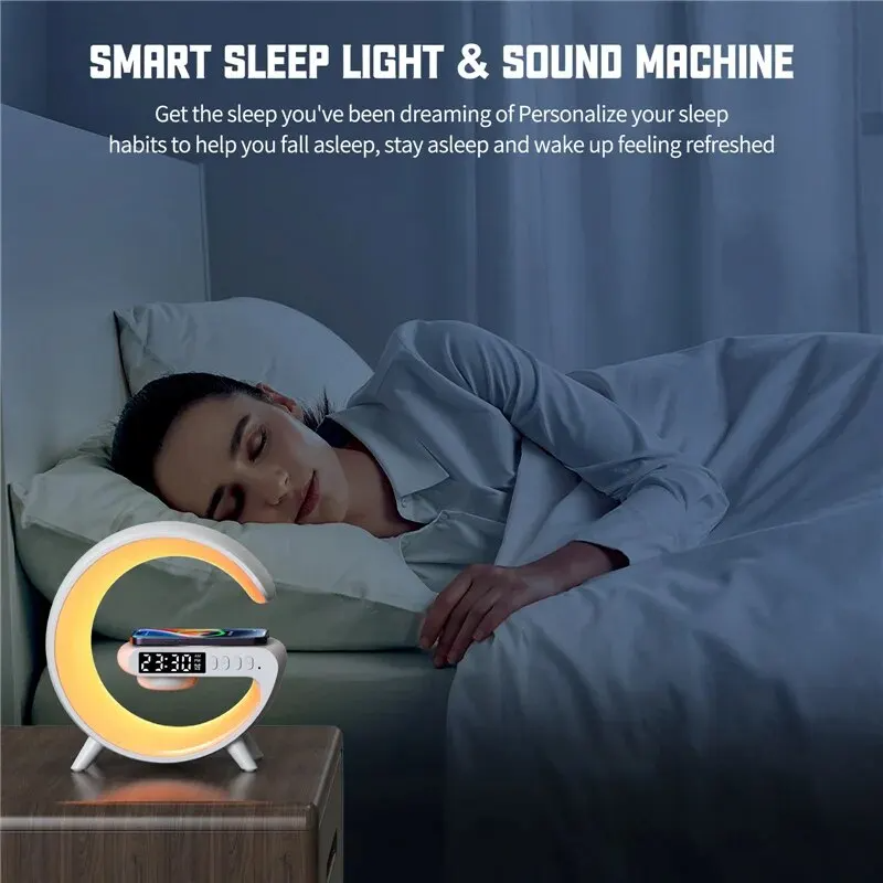Draadloze Sfeerlamp RGB Multifunctioneel Met Snellader En Bluetooth Speaker-4