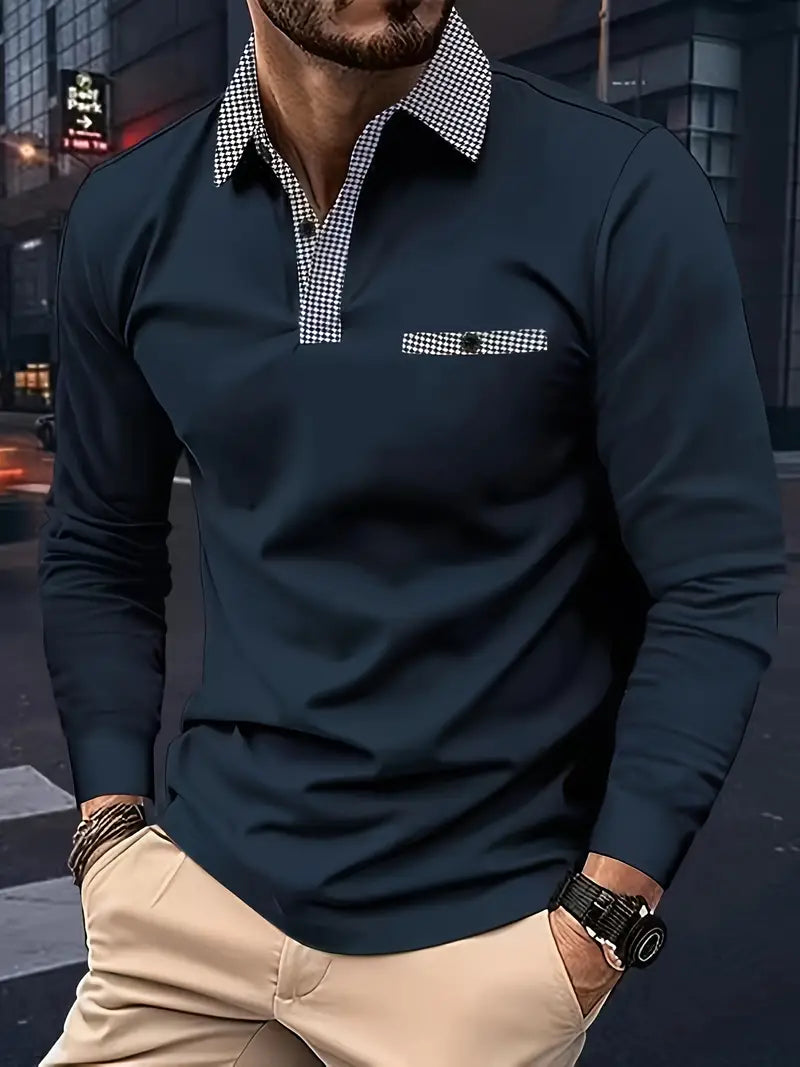 Variant image for Heren Poloshirt Lange Mouwen Klassiek Katoen-6