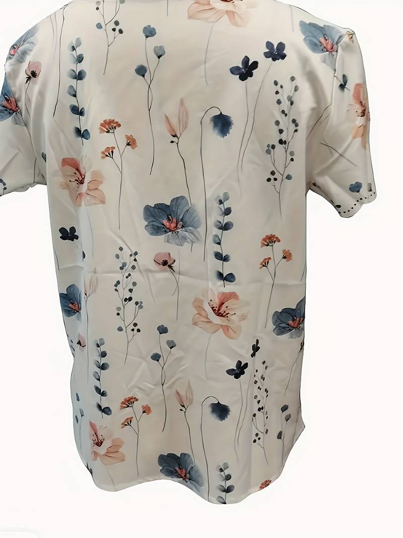 Dames Blouse Bloemendruk Lente Losse Pasvorm Zacht Katoen-2
