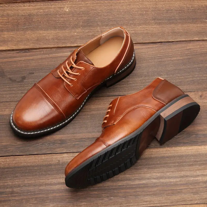 Heren Schoenen Derby Vintage Stijl Hoogwaardig Leer-4