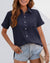 Variant image for Dames Blouse Korte Mouwen Monochroom Lichte Stof-25