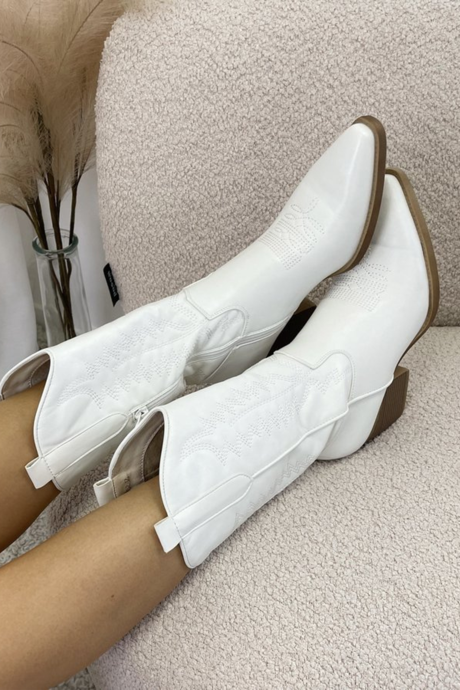 Dames Laarzen Cowboy Hoog Leer Trendy 2