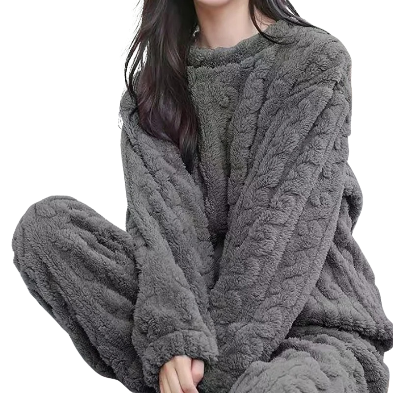 Warme fleece pyjamaset voor dames