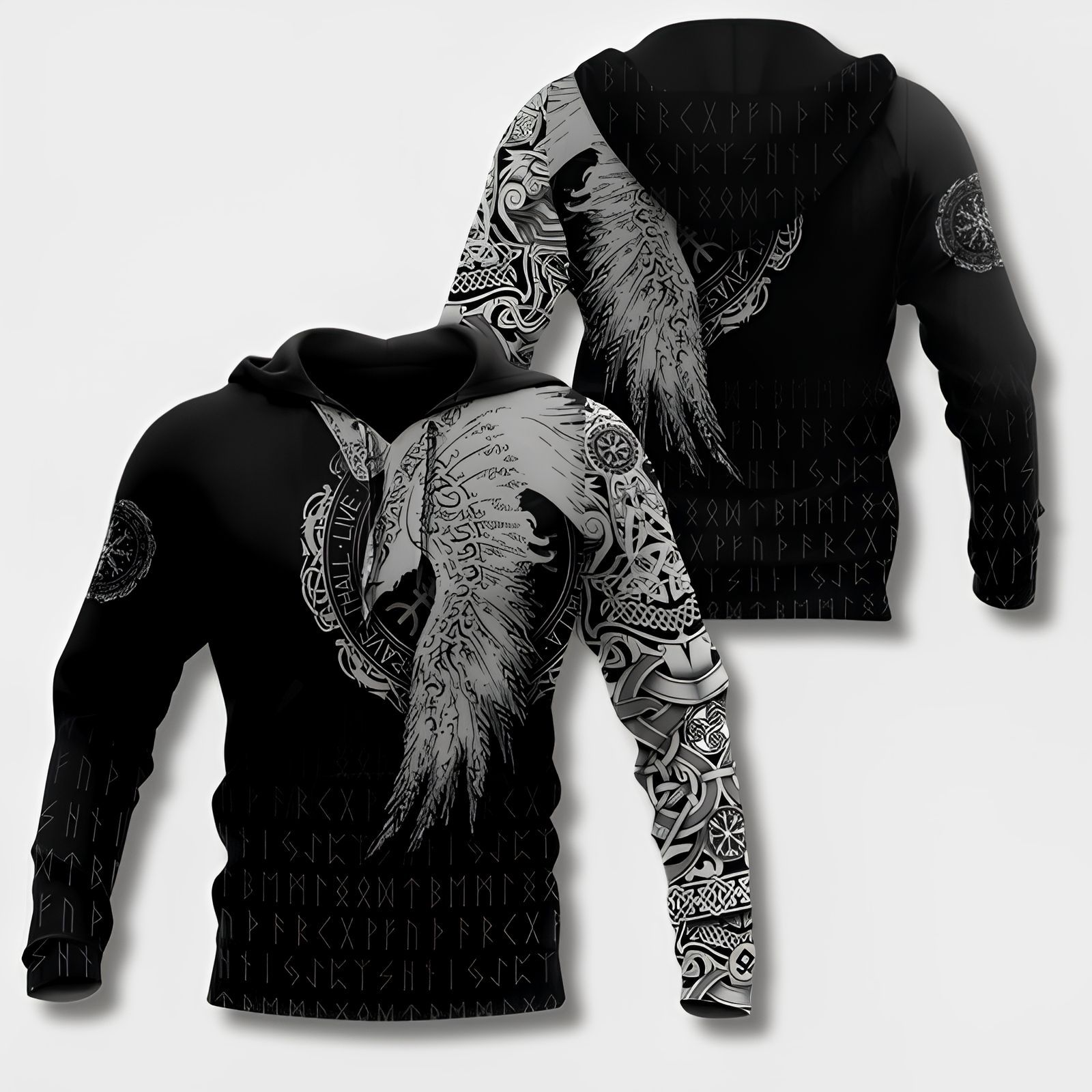 Variant image for Heren Hoodie Viking Stijl met Capuchon van 100% Katoen-25