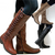 Dames Hoge Laarzen Comfortabel Leer en Ademend Textiel 4