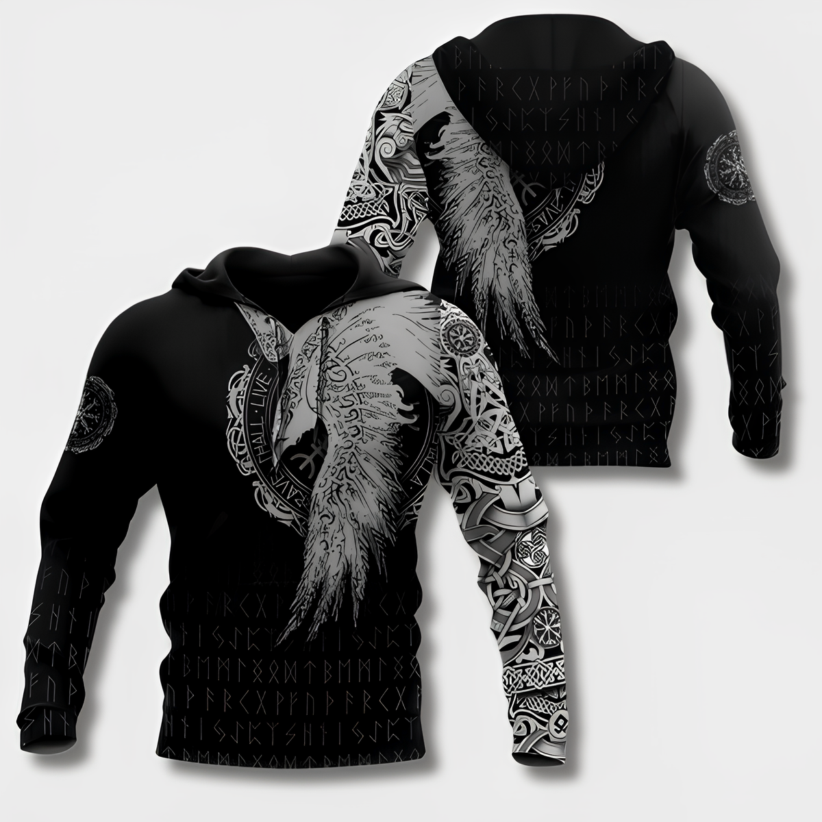 Variant image for Heren Hoodie Viking Stijl met Capuchon van 100% Katoen-25